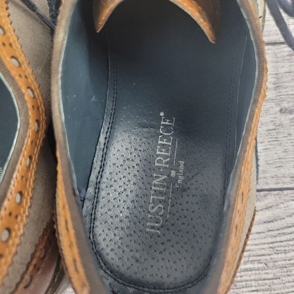 Justin Reece England Smith Casual Brogue Smarts In Brown Size EU 40 US 7 - Picture 6 of 16